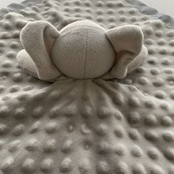 Pro Goleem Elephant Lovey Security Blanket Gray Soft Plush Dots Minky Satin Trim - Picture 4 of 7